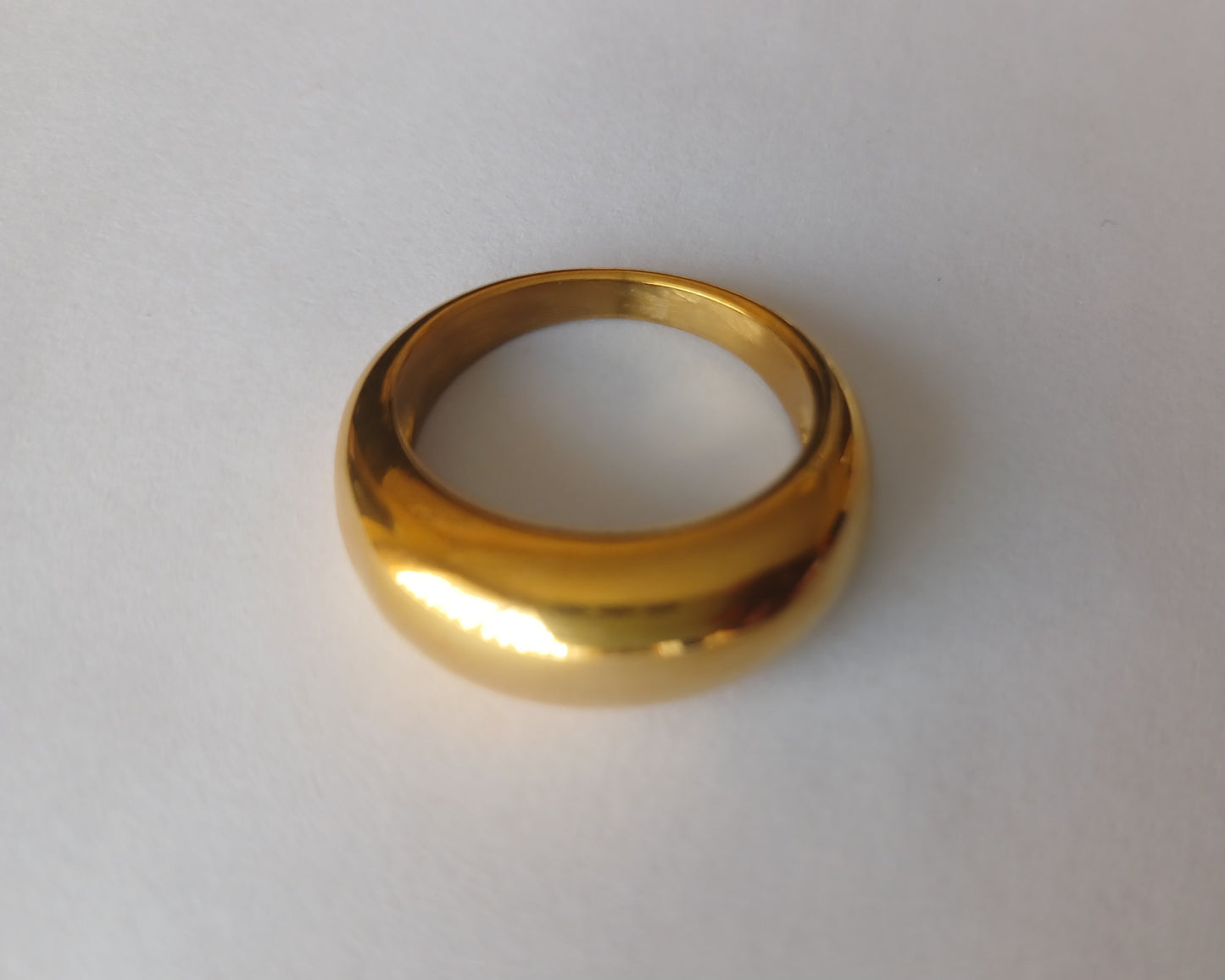Gold Plated Stainless Steel Rounded Bond Ring (Size M-L)