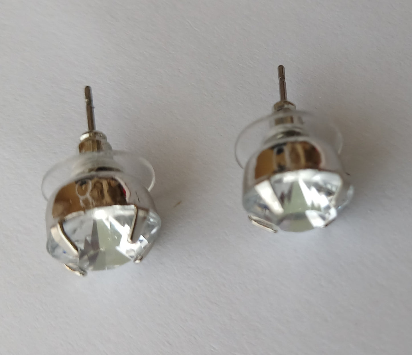 Silver Diamantic 5 claw Round Stud Earrings