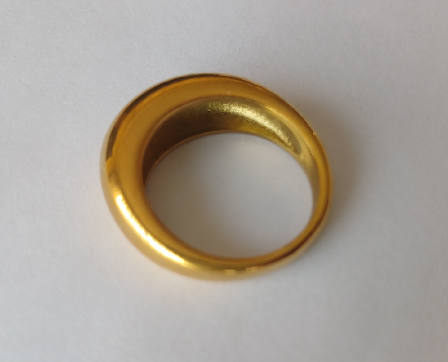 Gold Plated Stainless Steel Rounded Bond Ring (Size M-L)