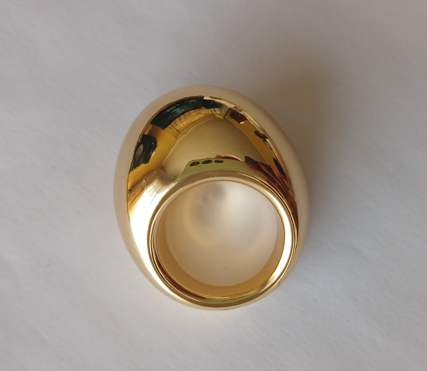 Gold Plated Smooth Round Dome Ring (Size S-M)
