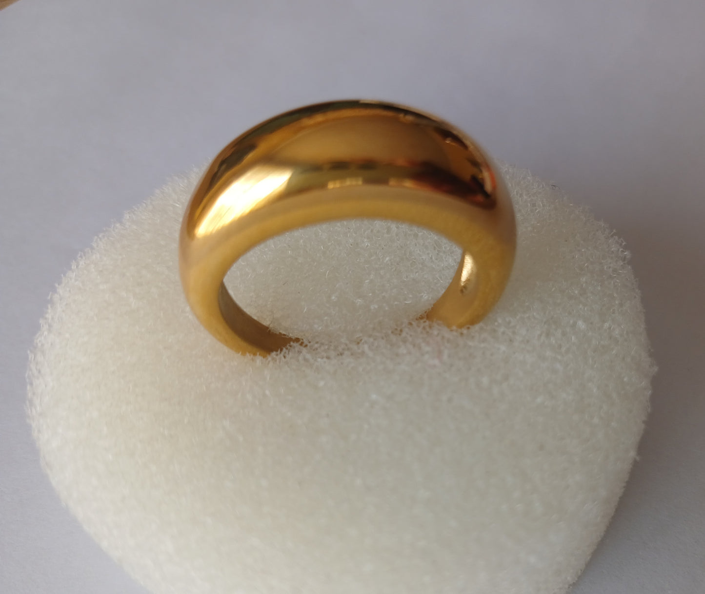Gold Plated Stainless Steel Rounded Bond Ring (Size M-L)
