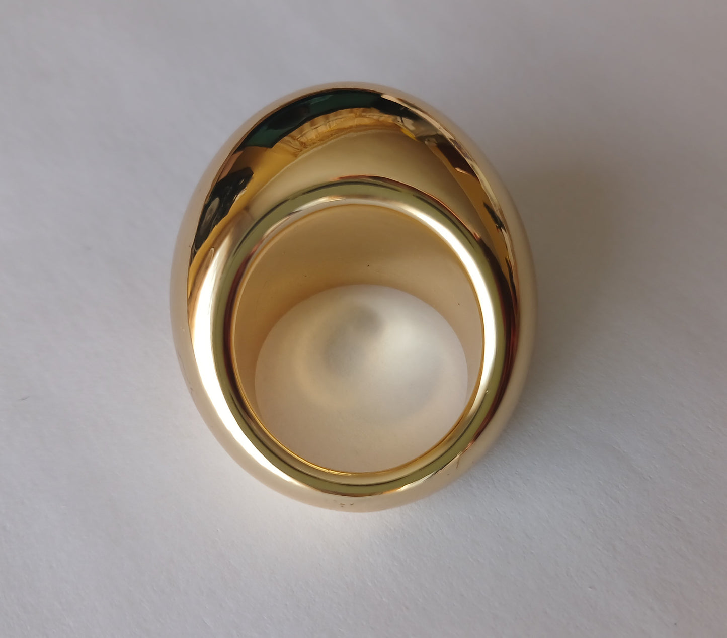 Gold Plated Smooth Round Dome Ring (Size S-M)