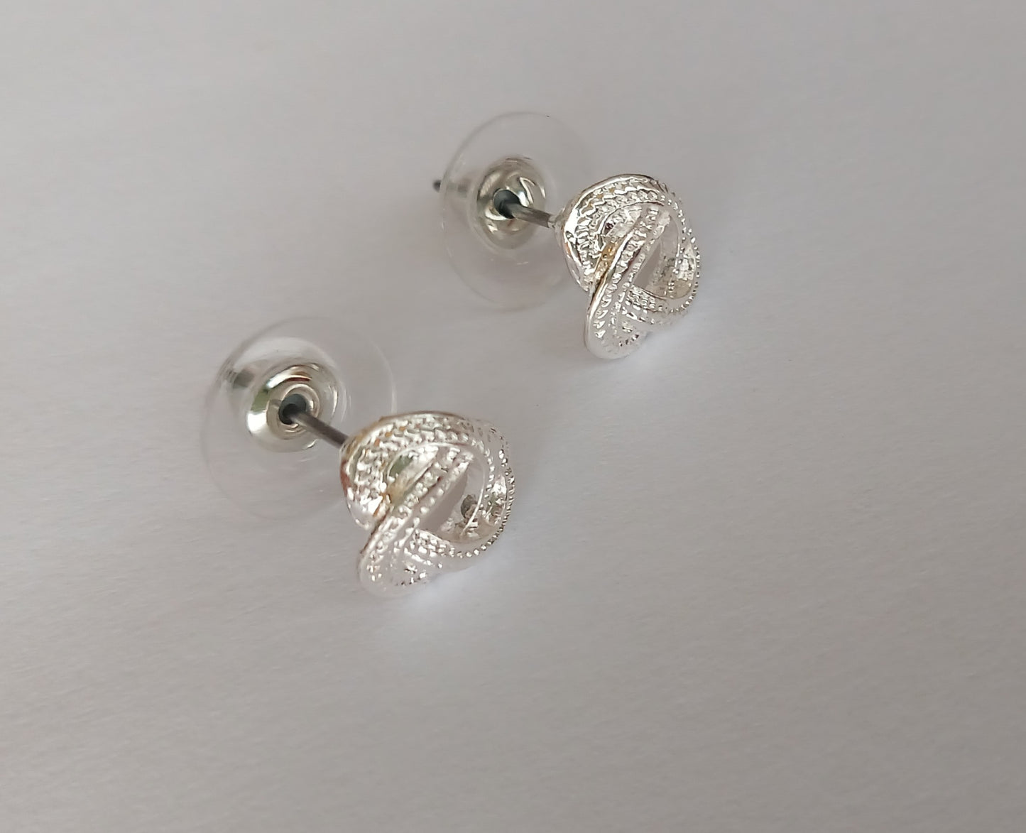 Silver Knotted Stud Earrings