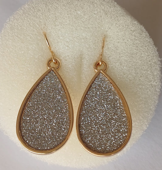 Gold Plated Stainless Steel Tear Drop Earrings