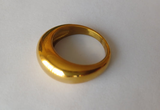 Gold Plated Stainless Steel Rounded Bond Ring (Size M-L)