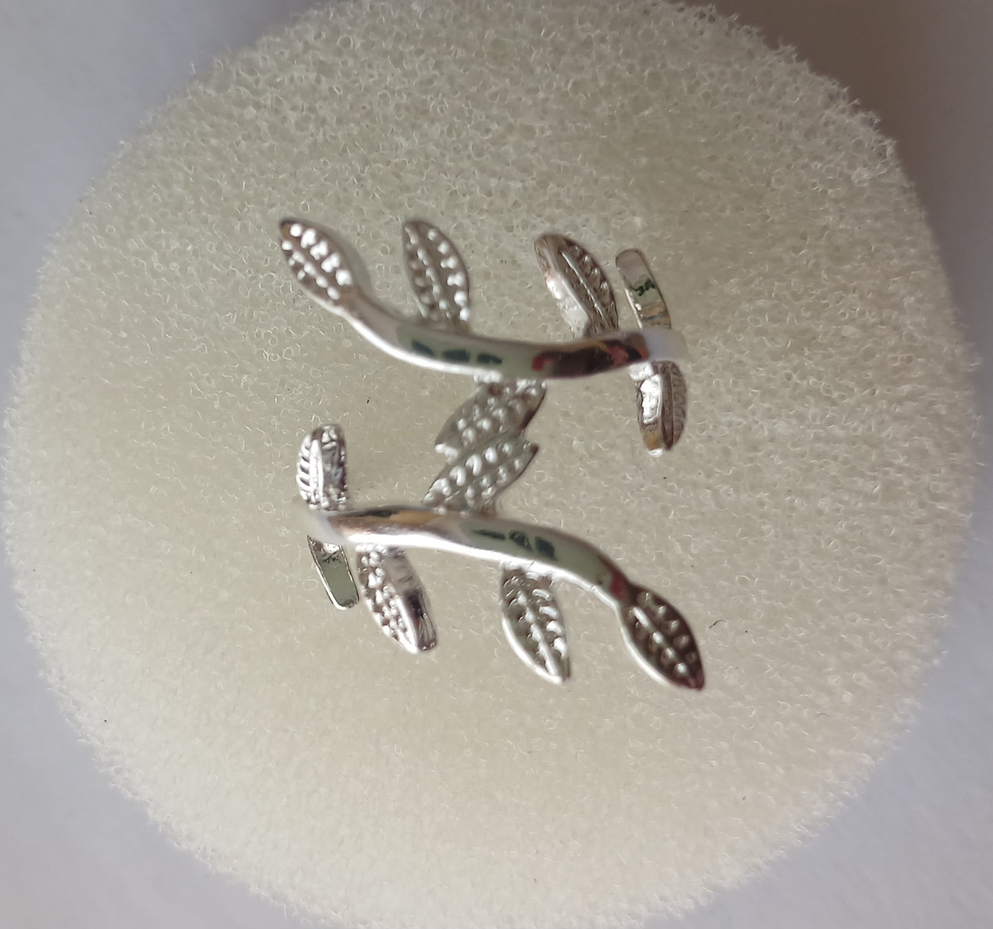 Silver Leaf Double Bond Ring (Size S-M)