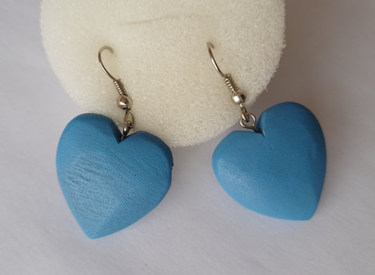 Blue Heart Earrings