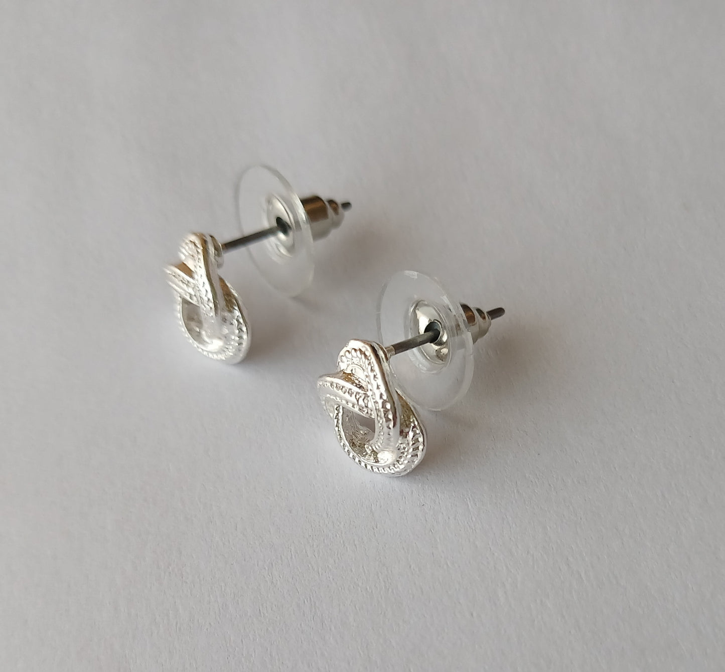 Silver Knotted Stud Earrings