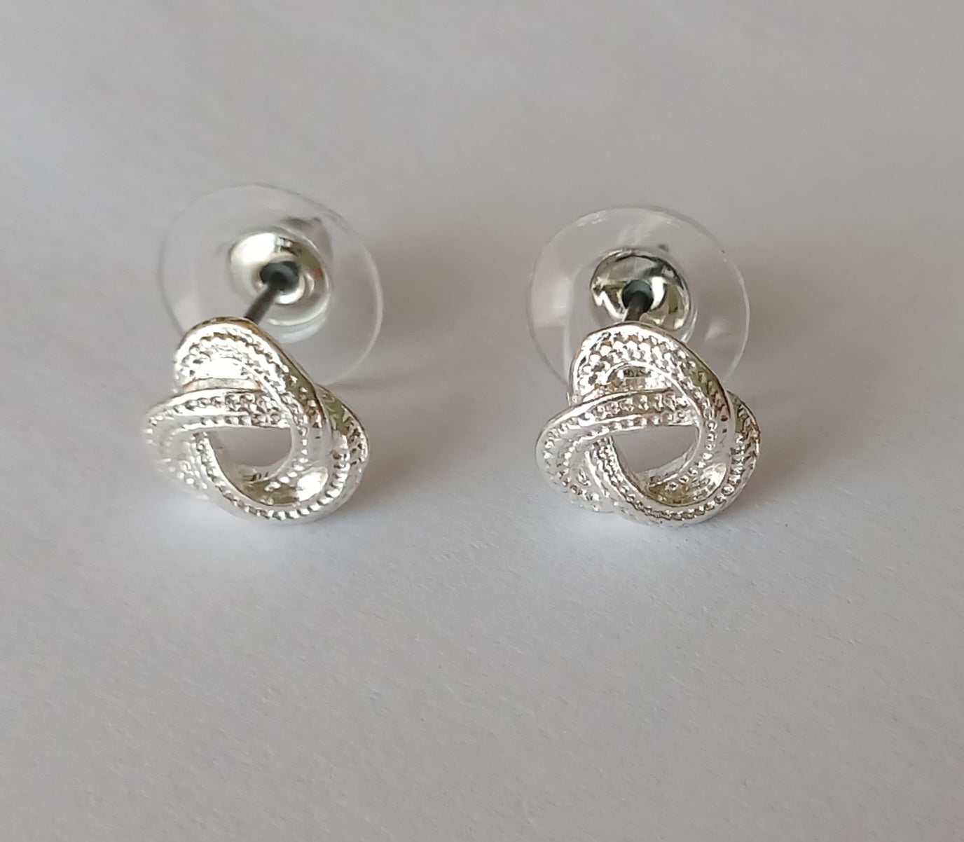 Silver Knotted Stud Earrings