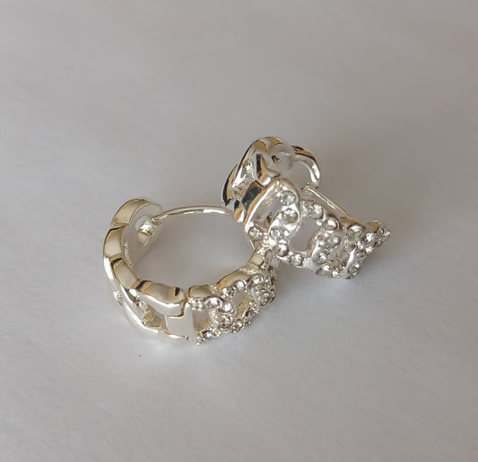Silver Looped Mini Hoop Earrings