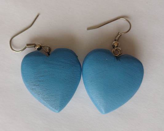 Blue Heart Earrings