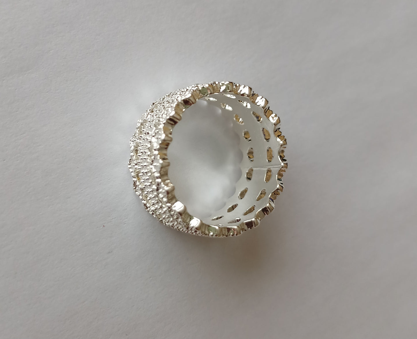 Silver Lace Detail Ring (Size M-L)
