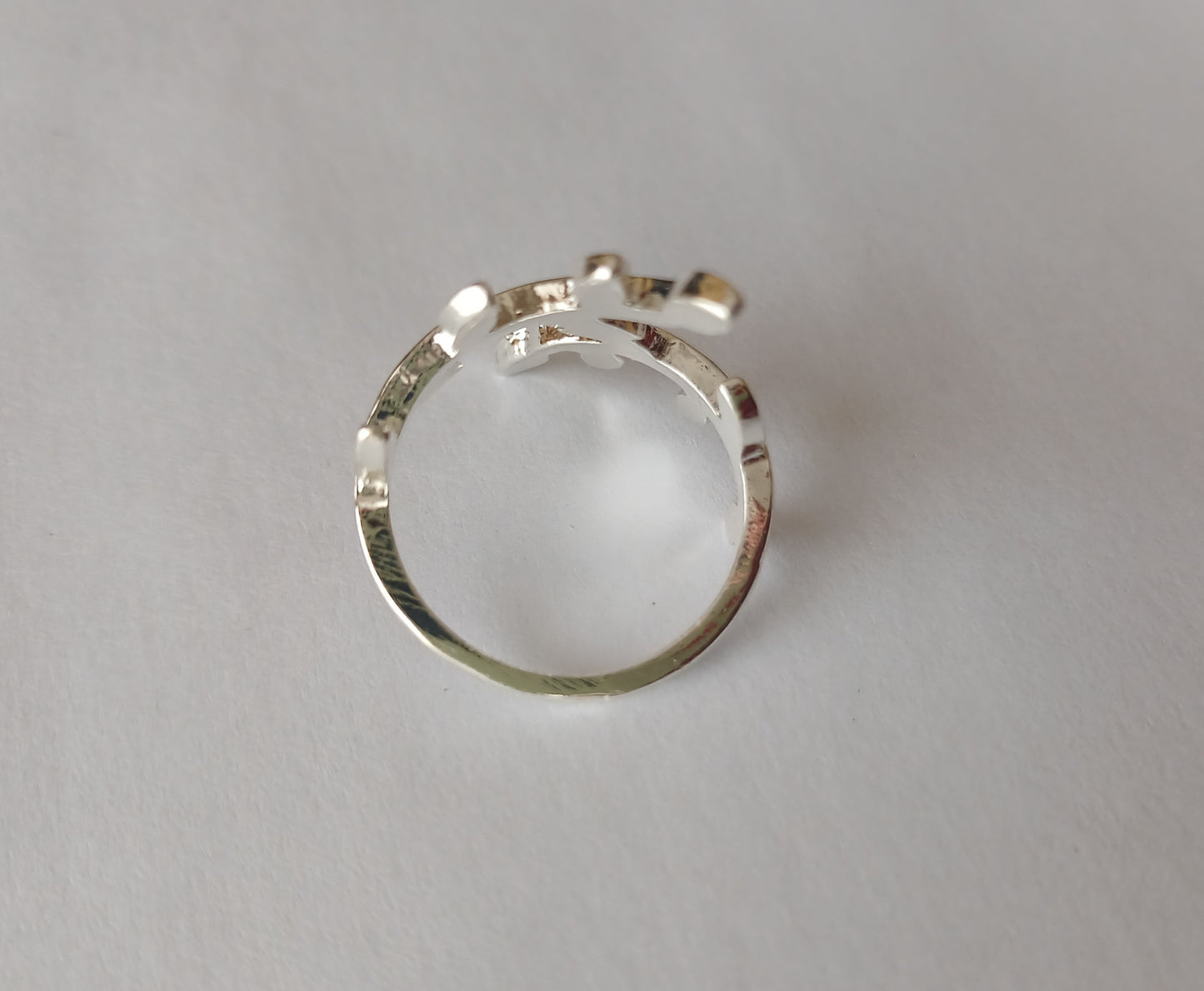 Silver Leaf Double Bond Ring (Size S-M)