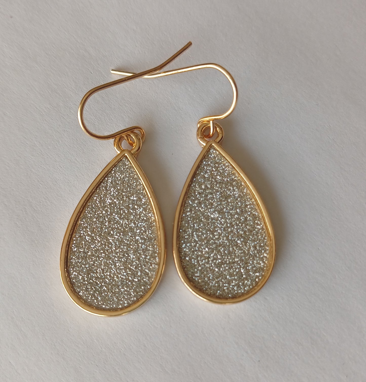 Gold Plated Stainless Steel Tear Drop Earrings