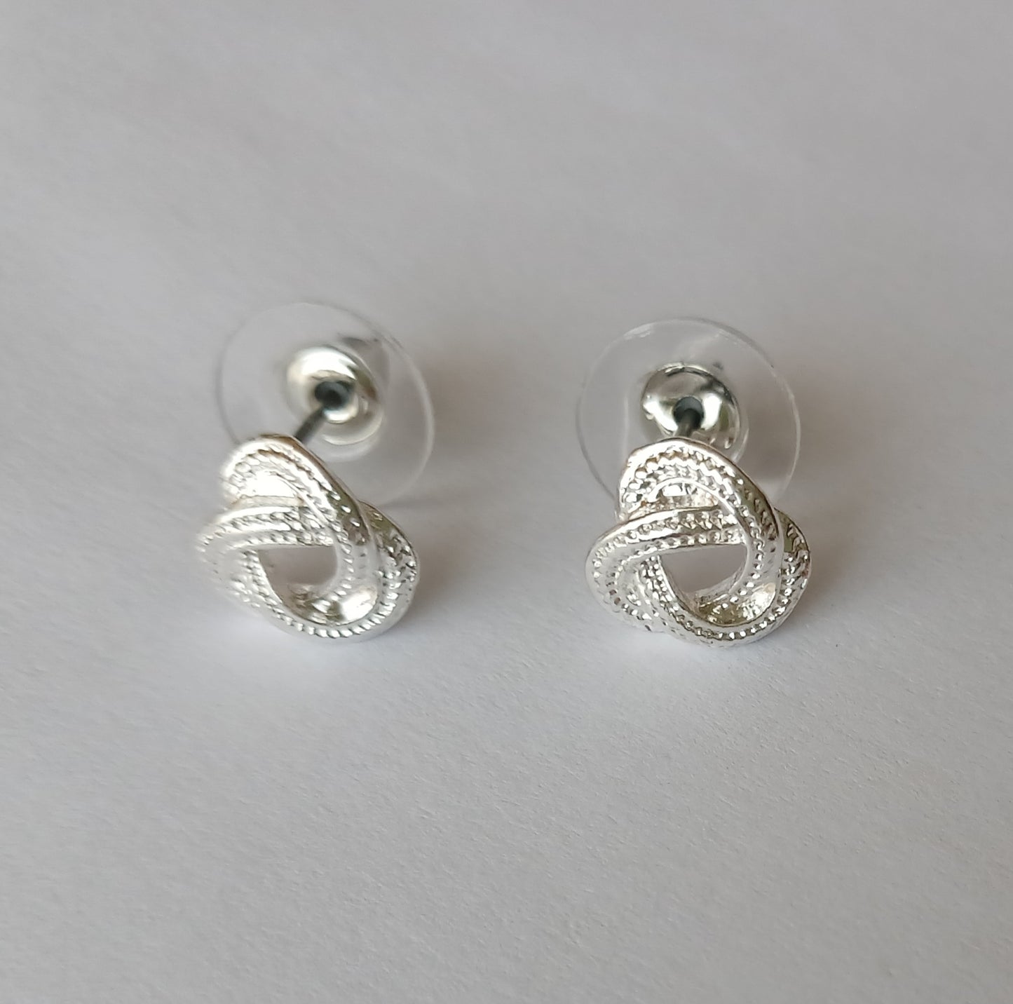 Silver Knotted Stud Earrings